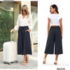 image:imageBestbee Capri Pants for Women Wide Leg Palazzo Cropped Pant Gaucho Capris  Dressy Casual Summer Outfits Culottes Boho Gauchos with PocketsCapri Dark Blue