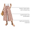 image:imageBestbee Capri Pants for Women Wide Leg Palazzo Cropped Pant Gaucho Capris  Dressy Casual Summer Outfits Culottes Boho Gauchos with PocketsCapri Deep Red Flowerbeige