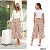 image:imageBestbee Capri Pants for Women Wide Leg Palazzo Cropped Pant Gaucho Capris  Dressy Casual Summer Outfits Culottes Boho Gauchos with PocketsCapri Deep Red Flowerbeige