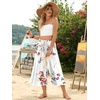 image:imageBestbee Capri Pants for Women Wide Leg Palazzo Cropped Pant Gaucho Capris  Dressy Casual Summer Outfits Culottes Boho Gauchos with PocketsCapri Floral White