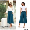 image:imageBestbee Capri Pants for Women Wide Leg Palazzo Cropped Pant Gaucho Capris  Dressy Casual Summer Outfits Culottes Boho Gauchos with PocketsCapri Grayish Blue