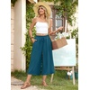 image:imageBestbee Capri Pants for Women Wide Leg Palazzo Cropped Pant Gaucho Capris  Dressy Casual Summer Outfits Culottes Boho Gauchos with PocketsCapri Grayish Blue