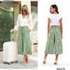 image:imageBestbee Capri Pants for Women Wide Leg Palazzo Cropped Pant Gaucho Capris  Dressy Casual Summer Outfits Culottes Boho Gauchos with PocketsCapri Green Flowers