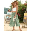 image:imageBestbee Capri Pants for Women Wide Leg Palazzo Cropped Pant Gaucho Capris  Dressy Casual Summer Outfits Culottes Boho Gauchos with PocketsCapri Green Flowers