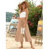 image:imageBestbee Capri Pants for Women Wide Leg Palazzo Cropped Pant Gaucho Capris  Dressy Casual Summer Outfits Culottes Boho Gauchos with PocketsCapri Khaki