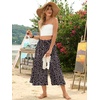 image:imageBestbee Capri Pants for Women Wide Leg Palazzo Cropped Pant Gaucho Capris  Dressy Casual Summer Outfits Culottes Boho Gauchos with PocketsCapri Little Fl Black