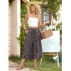image:imageBestbee Capri Pants for Women Wide Leg Palazzo Cropped Pant Gaucho Capris  Dressy Casual Summer Outfits Culottes Boho Gauchos with PocketsCapri Little Fl Black