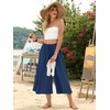 image:imageBestbee Capri Pants for Women Wide Leg Palazzo Cropped Pant Gaucho Capris  Dressy Casual Summer Outfits Culottes Boho Gauchos with PocketsCapri Navy Blue