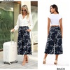 image:imageBestbee Capri Pants for Women Wide Leg Palazzo Cropped Pant Gaucho Capris  Dressy Casual Summer Outfits Culottes Boho Gauchos with PocketsCapri Navywhite Flower