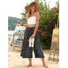 image:imageBestbee Capri Pants for Women Wide Leg Palazzo Cropped Pant Gaucho Capris  Dressy Casual Summer Outfits Culottes Boho Gauchos with PocketsCapri White Fleckblack