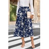 image:imageBestbee Capri Pants for Women Wide Leg Palazzo Cropped Pant Gaucho Capris  Dressy Casual Summer Outfits Culottes Boho Gauchos with PocketsCapri White Flowersnavy