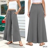 image:imageBestbee Palazzo Pants for Women Dressy Casual Wide Leg Slacks Elastic Waist Flowy Long Pant with PocketsAsh Gray