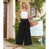 image:imageBestbee Palazzo Pants for Women Dressy Casual Wide Leg Slacks Elastic Waist Flowy Long Pant with PocketsBlack