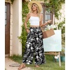 image:imageBestbee Palazzo Pants for Women Dressy Casual Wide Leg Slacks Elastic Waist Flowy Long Pant with PocketsBlack Campanula