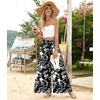 image:imageBestbee Palazzo Pants for Women Dressy Casual Wide Leg Slacks Elastic Waist Flowy Long Pant with PocketsBlack Campanula