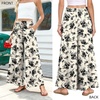 image:imageBestbee Palazzo Pants for Women Dressy Casual Wide Leg Slacks Elastic Waist Flowy Long Pant with PocketsBlack Floral Beige