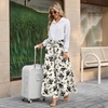 image:imageBestbee Palazzo Pants for Women Dressy Casual Wide Leg Slacks Elastic Waist Flowy Long Pant with PocketsBlack Floral Beige