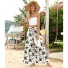 image:imageBestbee Palazzo Pants for Women Dressy Casual Wide Leg Slacks Elastic Waist Flowy Long Pant with PocketsBlack Floral Beige