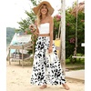 image:imageBestbee Palazzo Pants for Women Dressy Casual Wide Leg Slacks Elastic Waist Flowy Long Pant with PocketsBlack Leafwhite