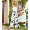 image:imageBestbee Palazzo Pants for Women Dressy Casual Wide Leg Slacks Elastic Waist Flowy Long Pant with PocketsBlack Leafwhite