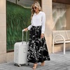 image:imageBestbee Palazzo Pants for Women Dressy Casual Wide Leg Slacks Elastic Waist Flowy Long Pant with PocketsBlackwhite Flower