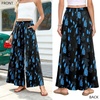 image:imageBestbee Palazzo Pants for Women Dressy Casual Wide Leg Slacks Elastic Waist Flowy Long Pant with PocketsBlue Floralblack