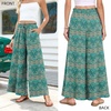 image:imageBestbee Palazzo Pants for Women Dressy Casual Wide Leg Slacks Elastic Waist Flowy Long Pant with PocketsBluekhaki Floral