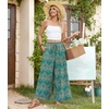 image:imageBestbee Palazzo Pants for Women Dressy Casual Wide Leg Slacks Elastic Waist Flowy Long Pant with PocketsBluekhaki Floral