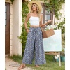 image:imageBestbee Palazzo Pants for Women Dressy Casual Wide Leg Slacks Elastic Waist Flowy Long Pant with PocketsBluemulti Flower