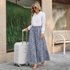 image:imageBestbee Palazzo Pants for Women Dressy Casual Wide Leg Slacks Elastic Waist Flowy Long Pant with PocketsBluemulti Flower