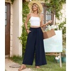 image:imageBestbee Palazzo Pants for Women Dressy Casual Wide Leg Slacks Elastic Waist Flowy Long Pant with PocketsDark Blue