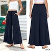 image:imageBestbee Palazzo Pants for Women Dressy Casual Wide Leg Slacks Elastic Waist Flowy Long Pant with PocketsDark Blue