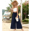 image:imageBestbee Palazzo Pants for Women Dressy Casual Wide Leg Slacks Elastic Waist Flowy Long Pant with PocketsDark Blue