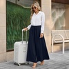 image:imageBestbee Palazzo Pants for Women Dressy Casual Wide Leg Slacks Elastic Waist Flowy Long Pant with PocketsDark Blue
