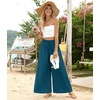 image:imageBestbee Palazzo Pants for Women Dressy Casual Wide Leg Slacks Elastic Waist Flowy Long Pant with PocketsGrayish Blue