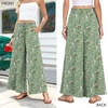 image:imageBestbee Palazzo Pants for Women Dressy Casual Wide Leg Slacks Elastic Waist Flowy Long Pant with PocketsGreen Flowers