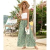 image:imageBestbee Palazzo Pants for Women Dressy Casual Wide Leg Slacks Elastic Waist Flowy Long Pant with PocketsGreen Flowers