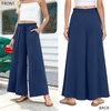 image:imageBestbee Palazzo Pants for Women Dressy Casual Wide Leg Slacks Elastic Waist Flowy Long Pant with PocketsNavy Blue