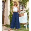 image:imageBestbee Palazzo Pants for Women Dressy Casual Wide Leg Slacks Elastic Waist Flowy Long Pant with PocketsNavy Blue
