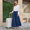 image:imageBestbee Palazzo Pants for Women Dressy Casual Wide Leg Slacks Elastic Waist Flowy Long Pant with PocketsNavy Blue