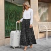 image:imageBestbee Palazzo Pants for Women Dressy Casual Wide Leg Slacks Elastic Waist Flowy Long Pant with PocketsWhite Fleckblack