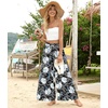 image:imageBestbee Palazzo Pants for Women Dressy Casual Wide Leg Slacks Elastic Waist Flowy Long Pant with PocketsWhite Lily