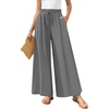 image:imageBestbee Palazzo Pants for Women Dressy Casual Wide Leg Slacks Elastic Waist Flowy Long Pant with PocketsAsh Gray