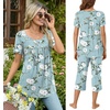 image:imageBestbee Pajamas for Women Set 2 Piece Outfits Soft Sleepwear Ladies Pj SetsBegonia Grayish Blue