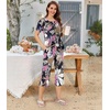 image:imageBestbee Pajamas for Women Set 2 Piece Outfits Soft Sleepwear Ladies Pj SetsBig Leaf Pink