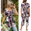 image:imageBestbee Pajamas for Women Set 2 Piece Outfits Soft Sleepwear Ladies Pj SetsBig Leaf Pink