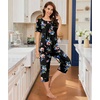 image:imageBestbee Pajamas for Women Set 2 Piece Outfits Soft Sleepwear Ladies Pj SetsBluepink Flblack
