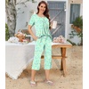 image:imageBestbee Pajamas for Women Set 2 Piece Outfits Soft Sleepwear Ladies Pj SetsColorful Butterflygreen