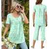 image:imageBestbee Pajamas for Women Set 2 Piece Outfits Soft Sleepwear Ladies Pj SetsColorful Butterflygreen