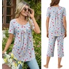 image:imageBestbee Pajamas for Women Set 2 Piece Outfits Soft Sleepwear Ladies Pj SetsColorful Polka Dotgrey